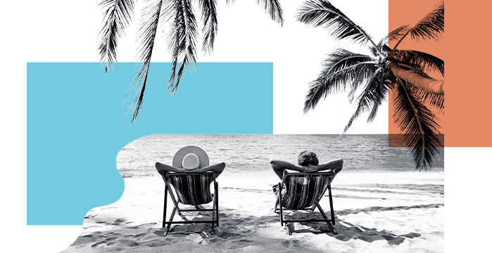 A couple relaxing on the beach together